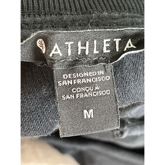 Athleta Farallon Midi Shorts black Size M Cotton Blend Drawstring Pockets - Picture 3 of 5